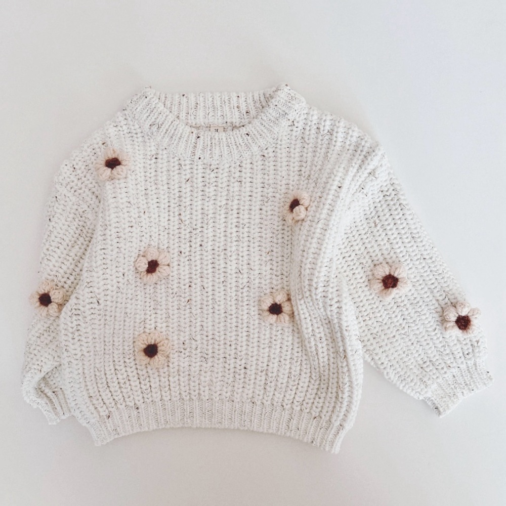 Toddler Chunky Sweater. Floral. 2T